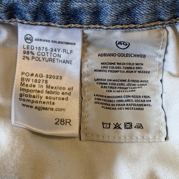 AG ED Adriano Goldschmied Ex Boyfriend Slouchy Slim Distressed Jeans Size 28R. - Picture 8 of 10